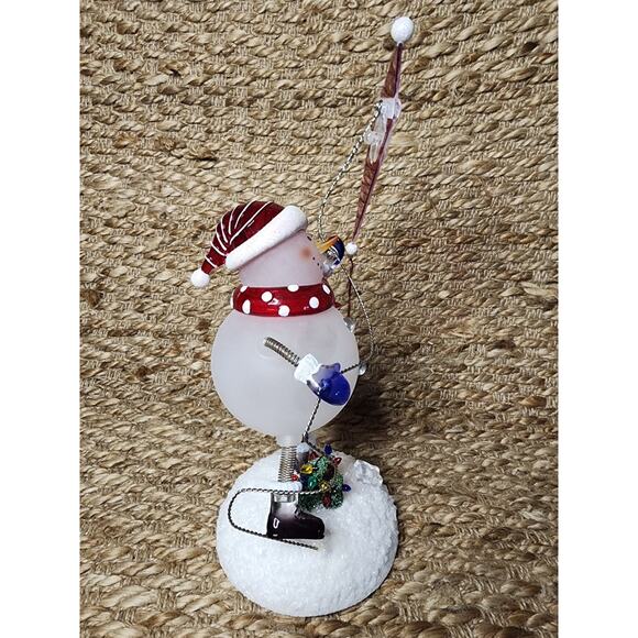 Vtg. Lighted Acrylic Skiing Bobble Christmas Snowman Santa Kite JC Penny Holiday - Picture 15 of 15